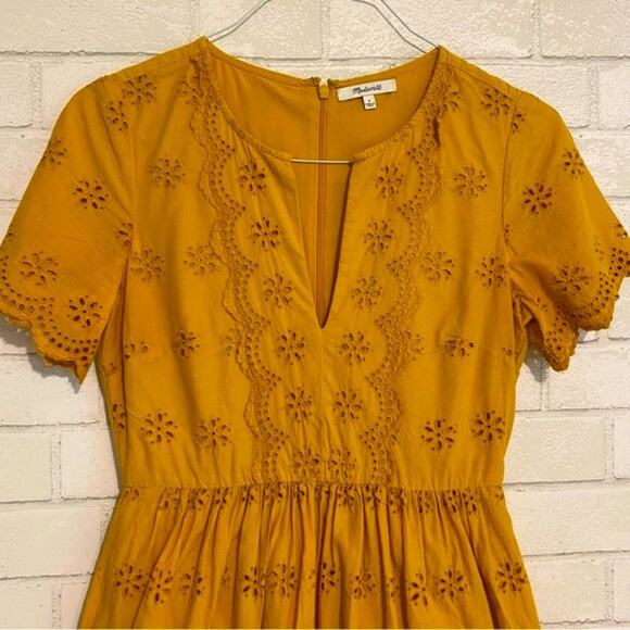 Madewell $150 2023 Scalloped Eyelet Midi Dress sz 0 Sold Out - Picture 11 of 16